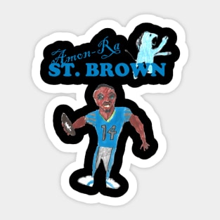 Amon-Ra St. Brown Lions Drawing Sticker